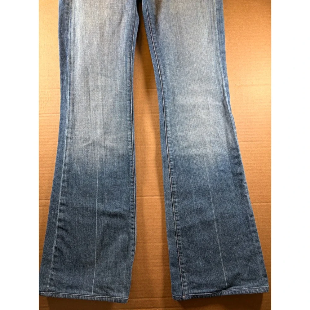 7 For All Mankind Flare Jeans Womens 29 Blue Low Rise Stretch Denim U076055U